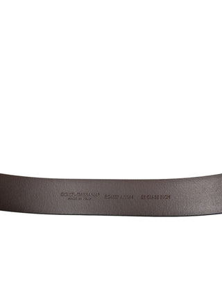 Dolce &amp; Gabbana Elegant Brown Calf Leather Belt - Timeless Accessory