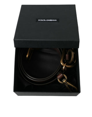 Dolce &amp; Gabbana Elegant Brown Calf Leather Belt - Timeless Accessory