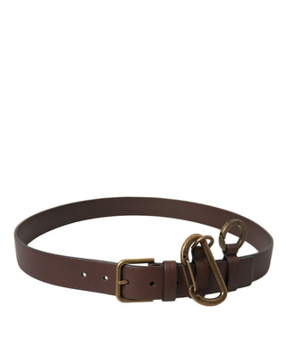 Dolce &amp; Gabbana Elegant Calf Leather Belt with Metal Buckle Closure