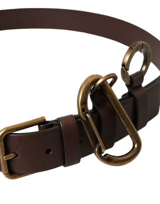 Dolce &amp; Gabbana Elegant Calf Leather Belt with Metal Buckle Closure