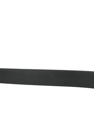 Dolce &amp; Gabbana Elegant Black Leather Belt with Metal Buckle