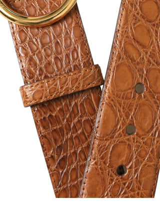 Dolce &amp; Gabbana Elegant Exotic Leather Belt - Rich Brown