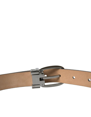 Dolce &amp; Gabbana Elegant Dark Brown Calf Leather Belt