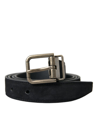 Dolce &amp; Gabbana Elegant Black Leather Belt with Metal Buckle