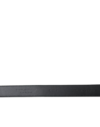 Dolce &amp; Gabbana Elegant Black Leather Belt with Metal Buckle