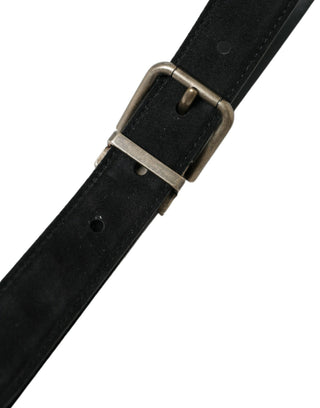 Dolce &amp; Gabbana Elegant Black Leather Belt with Metal Buckle