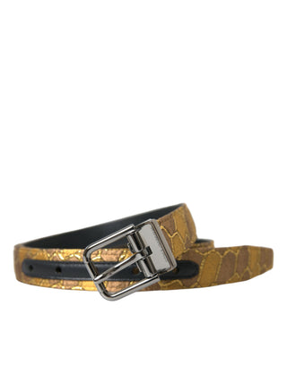 Dolce &amp; Gabbana Elegant Gold Leather Belt