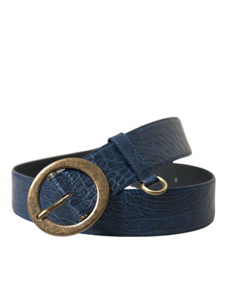 Dolce &amp; Gabbana Elegant Italian Leather Belt with Metal Buckle