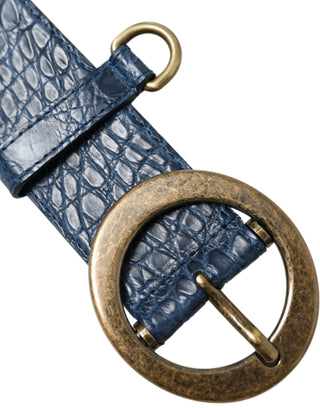 Dolce &amp; Gabbana Elegant Italian Leather Belt with Metal Buckle