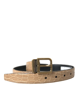 Dolce &amp; Gabbana Elegant Beige Leather Belt