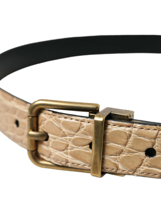 Dolce &amp; Gabbana Elegant Beige Leather Belt