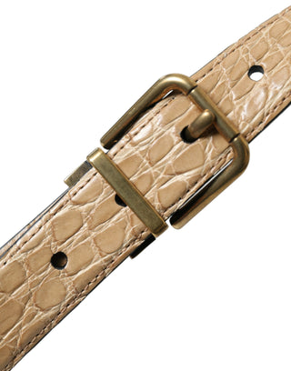 Dolce &amp; Gabbana Elegant Beige Leather Belt