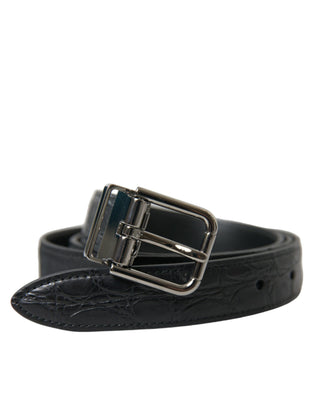 Dolce &amp; Gabbana Elegant Leather Belt with Metal Buckle