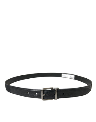 Dolce &amp; Gabbana Elegant Leather Belt with Metal Buckle