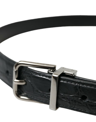 Dolce &amp; Gabbana Elegant Leather Belt with Metal Buckle