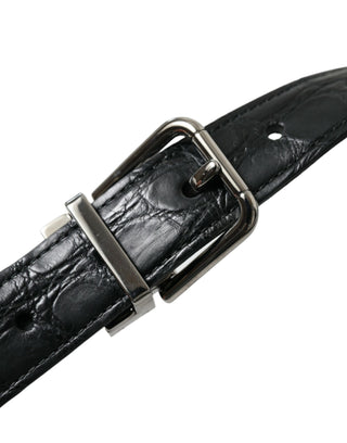 Dolce &amp; Gabbana Elegant Leather Belt with Metal Buckle