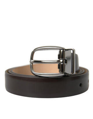 Dolce &amp; Gabbana Elegant Leather Belt with Eye-Catching Buckle