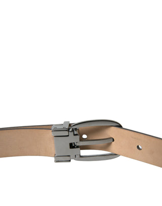 Dolce &amp; Gabbana Elegant Leather Belt with Eye-Catching Buckle