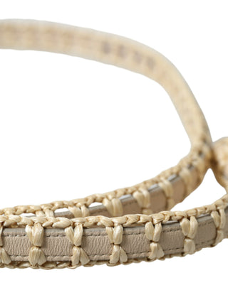 Dolce &amp; Gabbana Elegant Beige Leather Waist Belt