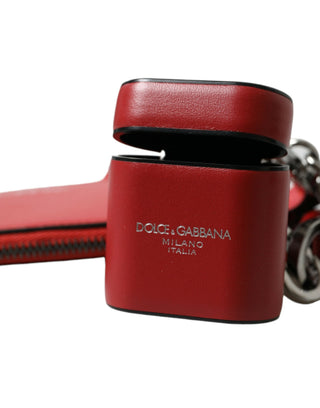 Dolce &amp; Gabbana Elegant Red Leather Airpods Case