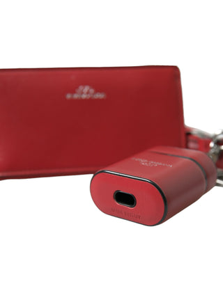 Dolce &amp; Gabbana Elegant Red Leather Airpods Case