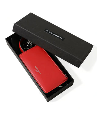 Dolce &amp; Gabbana Elegant Red Leather Airpods Case