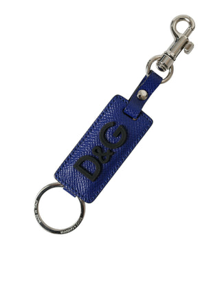 Dolce & Gabbana Elegant Blue Trifold Calf Leather Key Holder