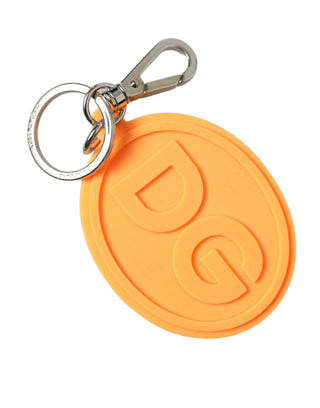 Dolce & Gabbana Elegant Orange Charm Keyring with Silver Detail