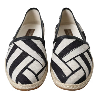 Dolce &amp; Gabbana Elegant Striped Leather Espadrilles