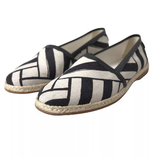 Dolce &amp; Gabbana Elegant Striped Leather Espadrilles