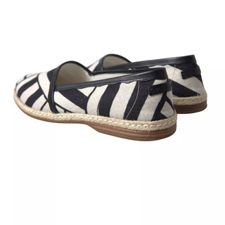 Dolce &amp; Gabbana Elegant Striped Leather Espadrilles