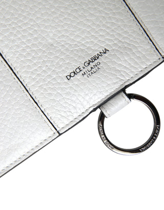 Dolce &amp; Gabbana Elegant White Leather Crossbody Cardholder