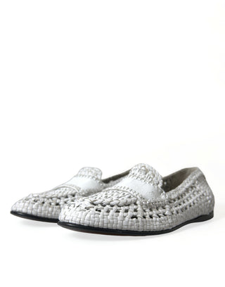 Dolce &amp; Gabbana Elegant White Loafer Slip-Ons