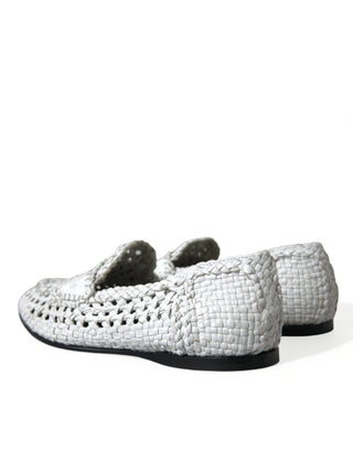 Dolce &amp; Gabbana Elegant White Loafer Slip-Ons