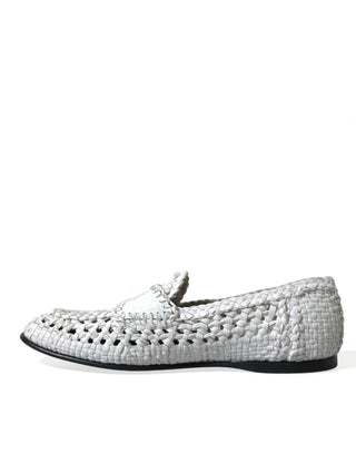 Dolce &amp; Gabbana Elegant White Loafer Slip-Ons