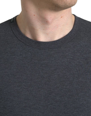 Dolce & Gabbana Elegant Dark Gray Crew Neck Tee