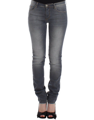 Ermanno Scervino Chic Gray Slim-Fit Skinny Jeans