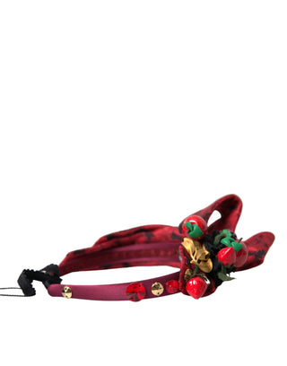 Dolce &amp; Gabbana Red Cherry Sicily Embellished Women Hairband Diadem