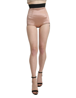 Dolce &amp; Gabbana Silk High Waist Mini Hot Pants