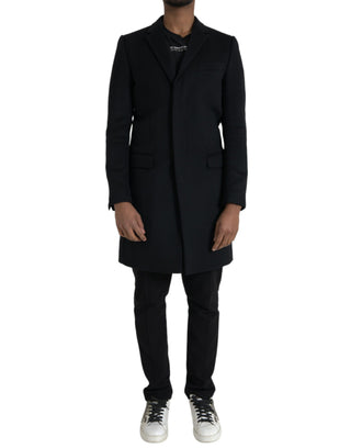 Dolce & Gabbana Black Single Breasted Trench Coat Jacket