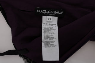 Dolce &amp; Gabbana Elegant Purple Silk Lace Shift Dress