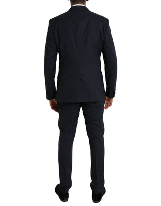 Dolce & Gabbana Dark Blue MARTINI Wool Formal 3 Piece Suit