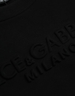 Dolce & Gabbana Black Cotton Long Sleeves Sweatshirt Sweater