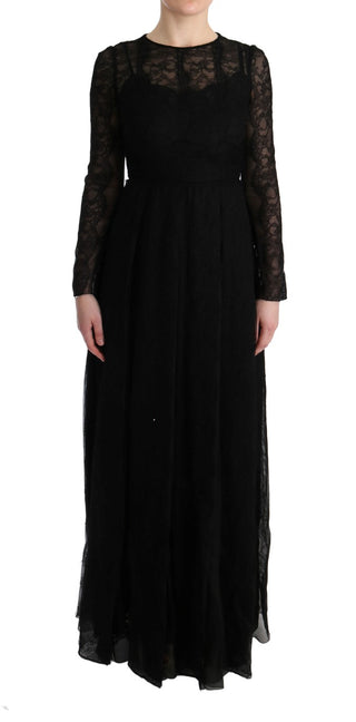 Dolce &amp; Gabbana Elegant Black Sheath Long Sleeve Dress