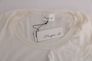 MARGHI LO' Elegant White Lana Wool Top