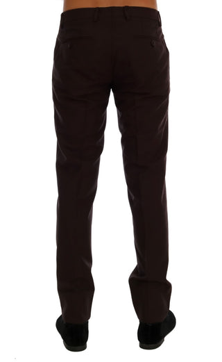 Dolce &amp; Gabbana Elegant Slim Fit Formal Trousers in Purple