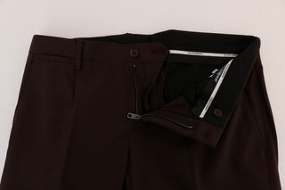 Dolce &amp; Gabbana Elegant Slim Fit Formal Trousers in Purple