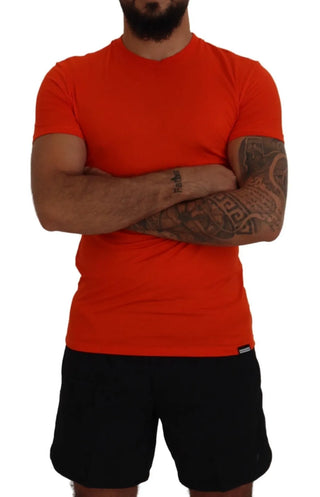 Dsquared² Orange Modal Short Sleeves Crewneck T-shirt