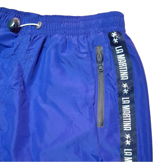 La Martina Blue Polyester Men Swim Trunks