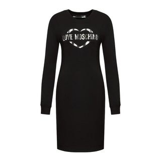 Love Moschino Chic Cotton Blend Logo Dress